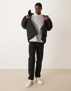 Mango Long Sleeve Polo Neck T-shirt In Grey For Men -Modern Menswear 207380048 4