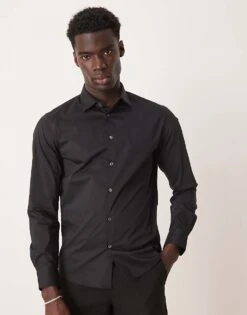 Mango Regular Fit Shirt In Black For Men Navy