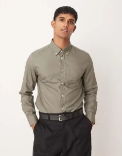 Mango Regular Fit Classic Shirt In Khaki For Men -Modern Menswear 207380097 1 khaki 1