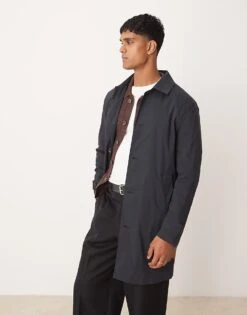 Mango Classic Trenchcoat In Navy For Men -Modern Menswear 207380220 1 navy 1