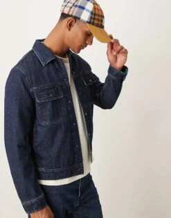 Mango Shirt Style Denim Jacket In Dark Blue For Men -Modern Menswear 207380261 1 darkblue 1