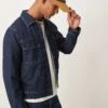 Mango Shirt Style Denim Jacket In Dark Blue For Men -Modern Menswear 207380261 1 darkblue