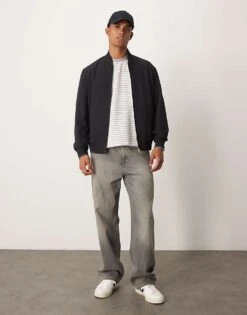 Mango Zip Down Comfort Bomber In Navy For Men -Modern Menswear 207380303 1 navy 1