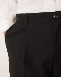 Mango Regular Fit Pleat Detail Trousers In Black For Men -Modern Menswear 207380380 5