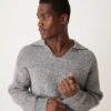 Mango Wide V-neck Collar Chunky Knit Sweater In Grey For Men