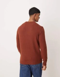 Mango Roundneck Regular Fit Wool Sweater In Burgundy For Men 9 Mango Roundneck Regular Fit Wool Sweater In Burgundy For Men -Modern Menswear 207380419 3