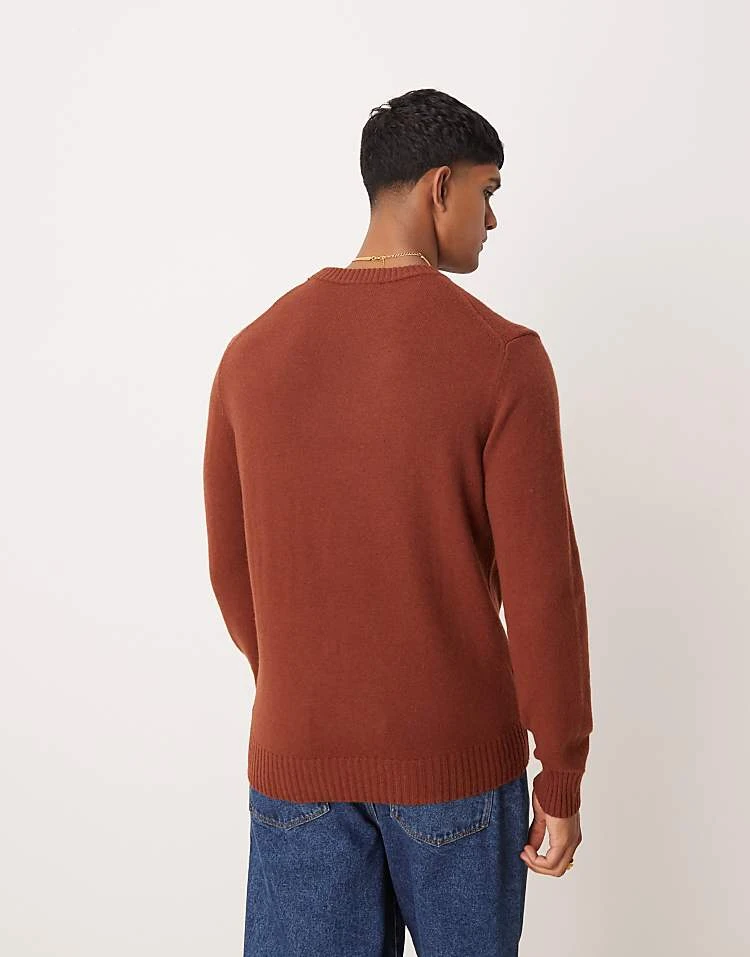 Mango Roundneck Regular Fit Wool Sweater In Burgundy For Men 5 Mango Roundneck Regular Fit Wool Sweater In Burgundy For Men - Image 3