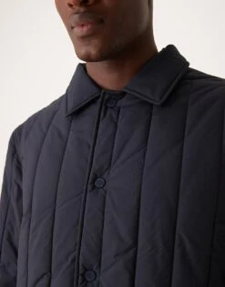 Mango Technical Quilted Design Jacket In Navy For Men -Modern Menswear 207380462 3