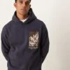Mango Regular Fit Graphic Hoodie In Navy For Men -Modern Menswear 207380552 1 navy