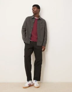 Mango Jersey Shirt In Charcoal For Men