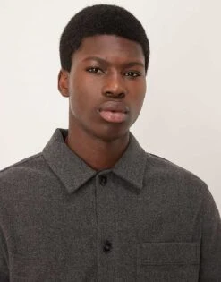 Mango Jersey Shirt In Charcoal For Men -Modern Menswear 207380631 4