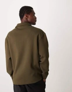 Mango Soft Touch Polo Sweatshirt In Khaki For Men -Modern Menswear 207380682 3