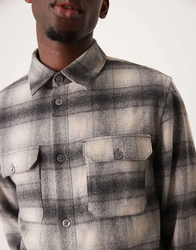 Mango Regular Fit Checkered Flannel Shirt In Grey For Men 4 Mango Regular Fit Checkered Flannel Shirt In Grey For Men - Image 2
