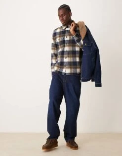 Mango Regular Fit Checkered Flannel Shirt In Navy For Men -Modern Menswear 207380708 3