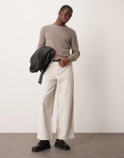 Mango Cashmere Round Neck Jumper In Brown For Men -Modern Menswear 207380727 3