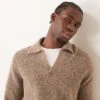 Mango Oversized Collar Wool Jumper Light Brown For Men Beige -Modern Menswear 207380807 1 beige