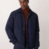 Mango Elasticated Detail Denin Bomber Jacket In Dark Wash Blue For Men -Modern Menswear 207380874 1 blue