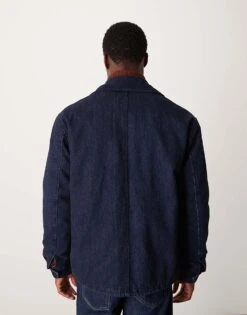 Mango Elasticated Detail Denin Bomber Jacket In Dark Wash Blue For Men -Modern Menswear 207380874 3