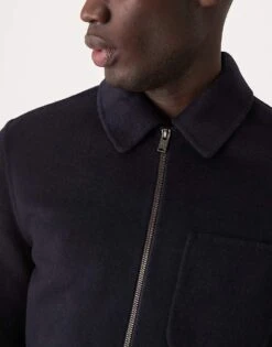 Mango Zip Down Pocket Detail Jacket In Navy For Men -Modern Menswear 207380892 3