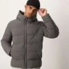 Mango Technology Hooded Puffer Jacket In Charcoal For Men -Modern Menswear 207380899 1 charcoal