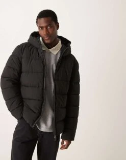 Mango Technology Hooded Puffer Jacket In Black For Men