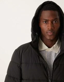 Mango Technology Hooded Puffer Jacket In Black For Men -Modern Menswear 207380915 4