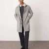 Mango Wool Mix Mid Length Herringbone Coat In Grey For Men 1 Mango Wool Mix Mid Length Herringbone Coat In Grey For Men -Modern Menswear 207380952 1 grey