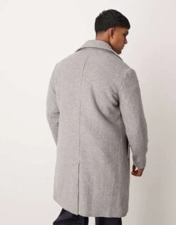 Mango Wool Mix Mid Length Herringbone Coat In Grey For Men -Modern Menswear 207380952 4