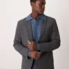 Mango Regular Fit Double Breasted Herringbone Blazer Co-ord In Grey For Men -Modern Menswear 207380979 1 grey