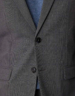 Mango Regular Fit Double Breasted Herringbone Blazer Co-ord In Grey For Men -Modern Menswear 207380979 5