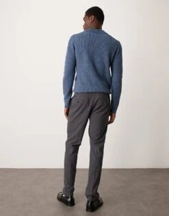 Mango Straight Leg Herringbone Trouser Co-ord In Grey For Men -Modern Menswear 207381000 3