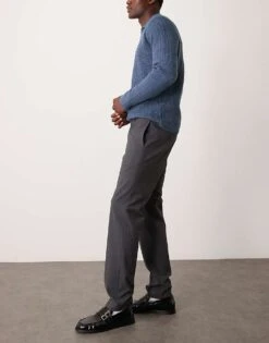 Mango Straight Leg Herringbone Trouser Co-ord In Grey For Men -Modern Menswear 207381000 5