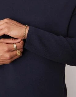 Mango Long Sleeve Jersey Sweat In Navy For Men -Modern Menswear 207381063 3