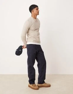 Mango Long Sleeve Jersey Sweat In Beige For Men