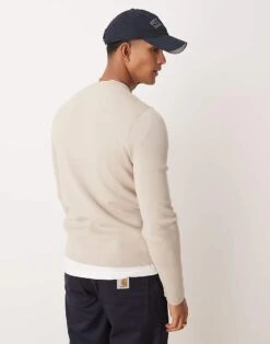 Mango Long Sleeve Jersey Sweat In Beige For Men 10 Mango Long Sleeve Jersey Sweat In Beige For Men -Modern Menswear 207381064 4
