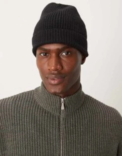 Mango Ribbed Beanie In Black For Men -Modern Menswear 207383851 3