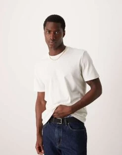 Mango Premium Boxy T-shirt In Off White For Men Beige