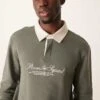 Mango Collegiate Detail Polo Neck Sweatshirt In Green For Men -Modern Menswear 207384310 1 green