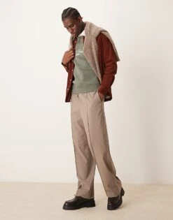 Mango Collegiate Detail Polo Neck Sweatshirt In Green For Men -Modern Menswear 207384310 4