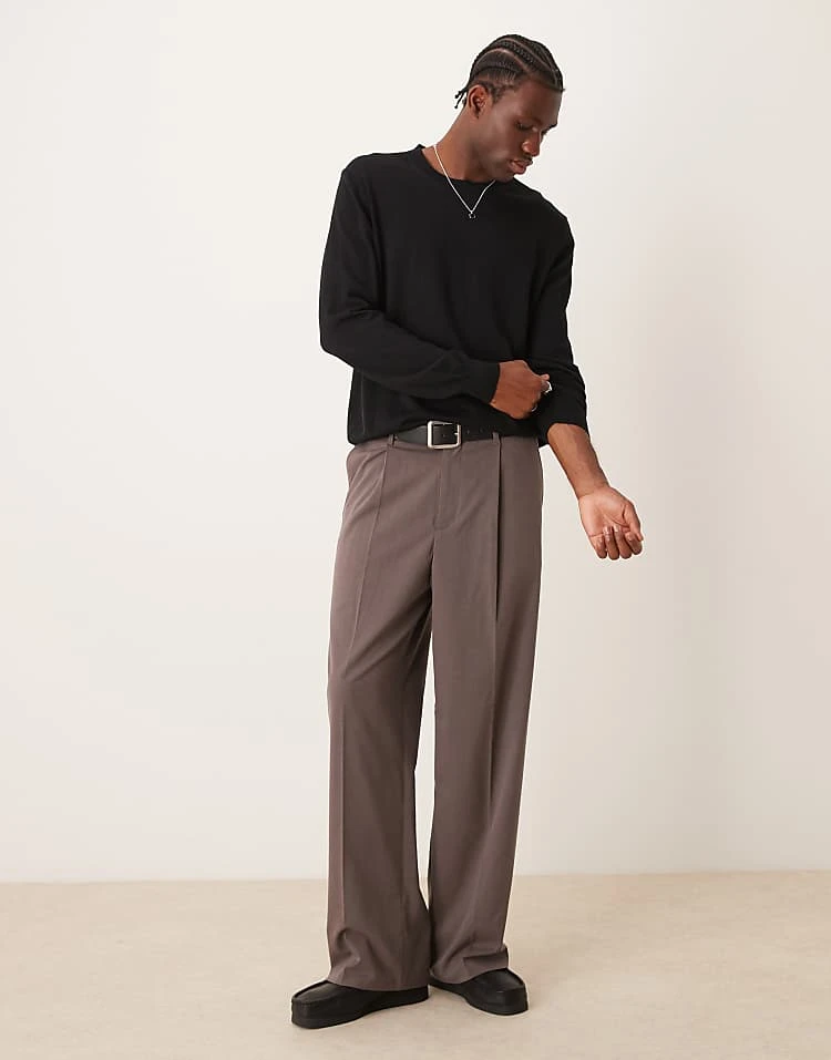 Mango Round Neck Wool Sweatshirt In Black For Men 4 Mango Round Neck Wool Sweatshirt In Black For Men - Image 2