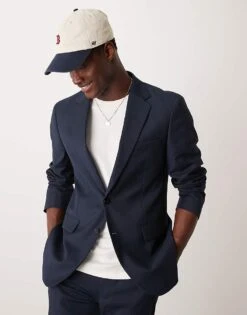 Mango Regular Fit Suit Blazer In Navy For Men -Modern Menswear 207384332 1 navy 1