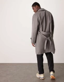 Mango Belted Mid Length Trenchcoat In Grey For Men -Modern Menswear 207384348 3