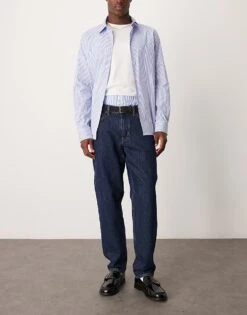 Mango Straight Fit Denim Jeans In Dark Wash Blue For Men Mid Blue -Modern Menswear 207390627 1 midblue 1