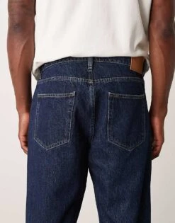 Mango Straight Fit Denim Jeans In Dark Wash Blue For Men Mid Blue -Modern Menswear 207390627 4