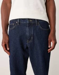 Mango Straight Fit Denim Jeans In Dark Wash Blue For Men Mid Blue -Modern Menswear 207390627 5