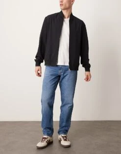 Mango Straight Fit Denim Jeans In Mid Wash Blue For Men Mid Blue