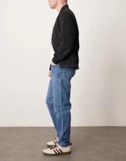 Mango Straight Fit Denim Jeans In Mid Wash Blue For Men Mid Blue -Modern Menswear 207390635 3