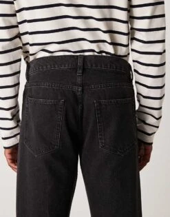 Mango Straight Fit Denim Jeans In Washed Black For Men -Modern Menswear 207390643 4