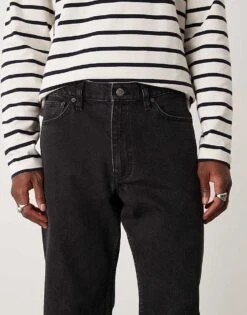 Mango Straight Fit Denim Jeans In Washed Black For Men -Modern Menswear 207390643 5