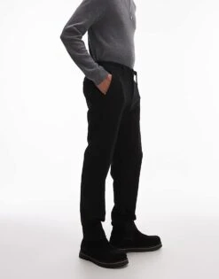 Mango Drawstring Adjustable Waist Slim Fit Trouser In Black For Men -Modern Menswear 207390658 3